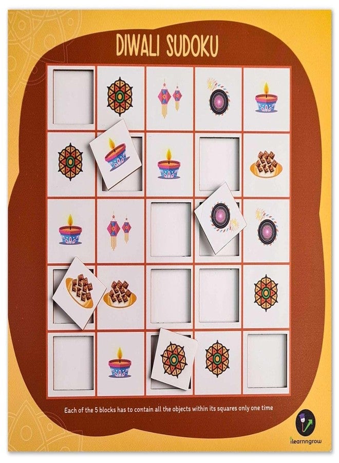 iLearnNGrow Diwali Sudoku Puzzle for Kids | Wooden Brain Game for 3 to 6 Years | MDF Puzzle Board | Montessori Logic Toy with Festive Theme | Early Learning Educational Toy | Unisex | 10 x 10 x 1 Inch - Image 3